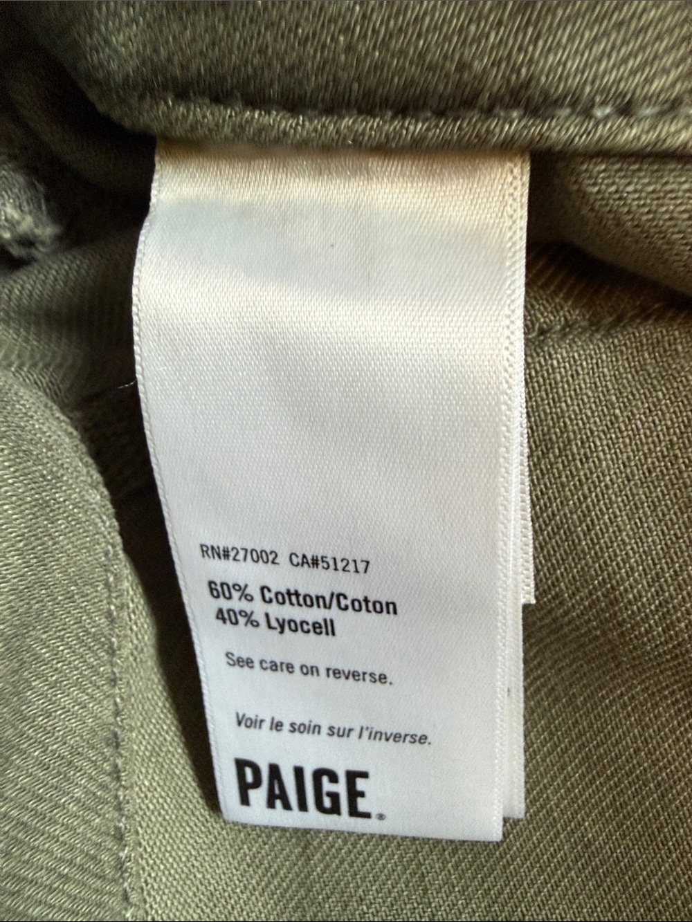 PAIGE Women’s Maisley Utility Washed Olive High-Rise Frayed Hem Shorts Size 26 - Picture 15 of 16